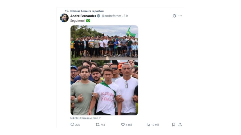 Marcha de Nikolas Ferreira soma 90 km em terceiro dia Marcha de Nikolas Ferreira soma 90 km em terceiro dia