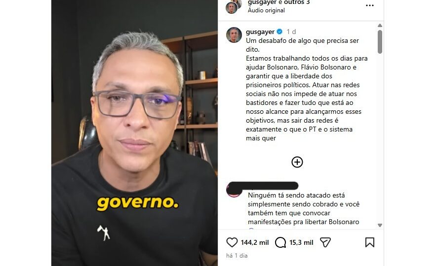 Gustavo Gayer aponta que a esquerda busca calar a direita nas plataformas digitais Gustavo Gayer afirma que esquerda tenta silenciar a direita nas redes sociais